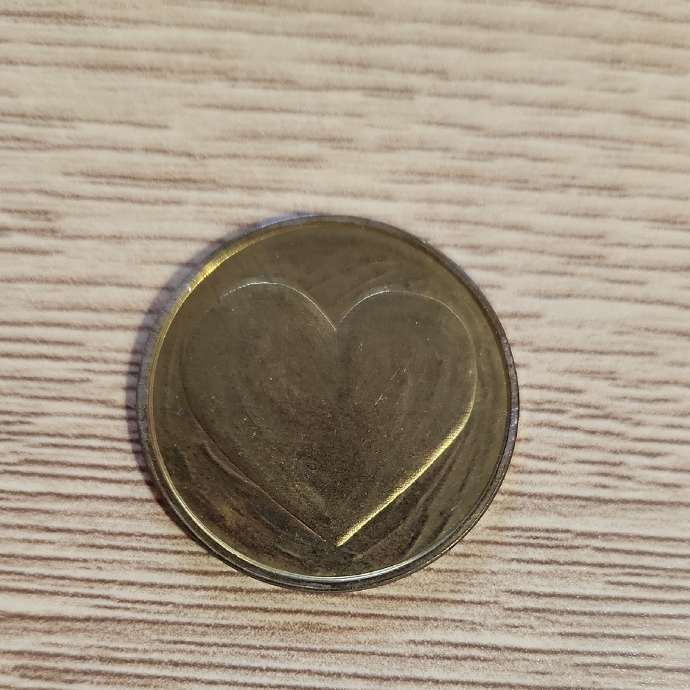2 Sided Gold Heart Token